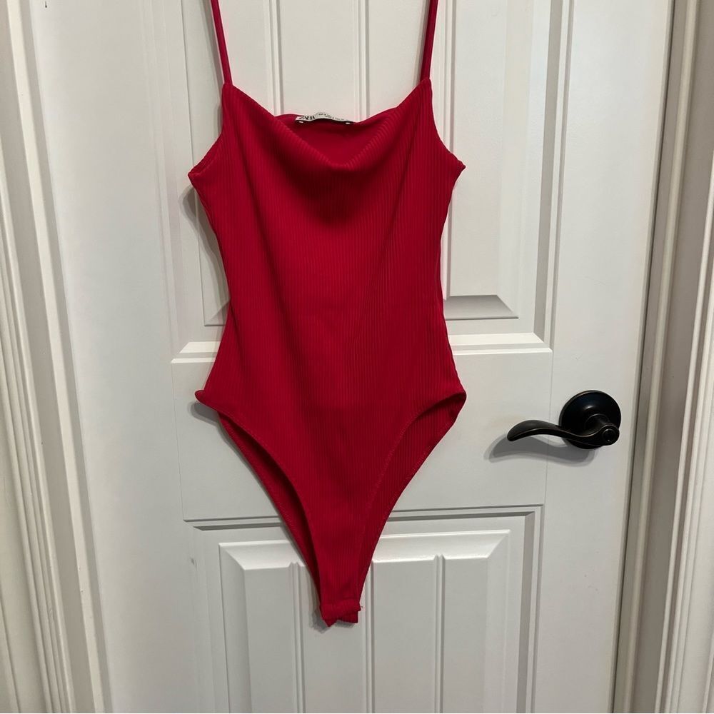 Zara Barbie Pink Ribbed Bodysuit